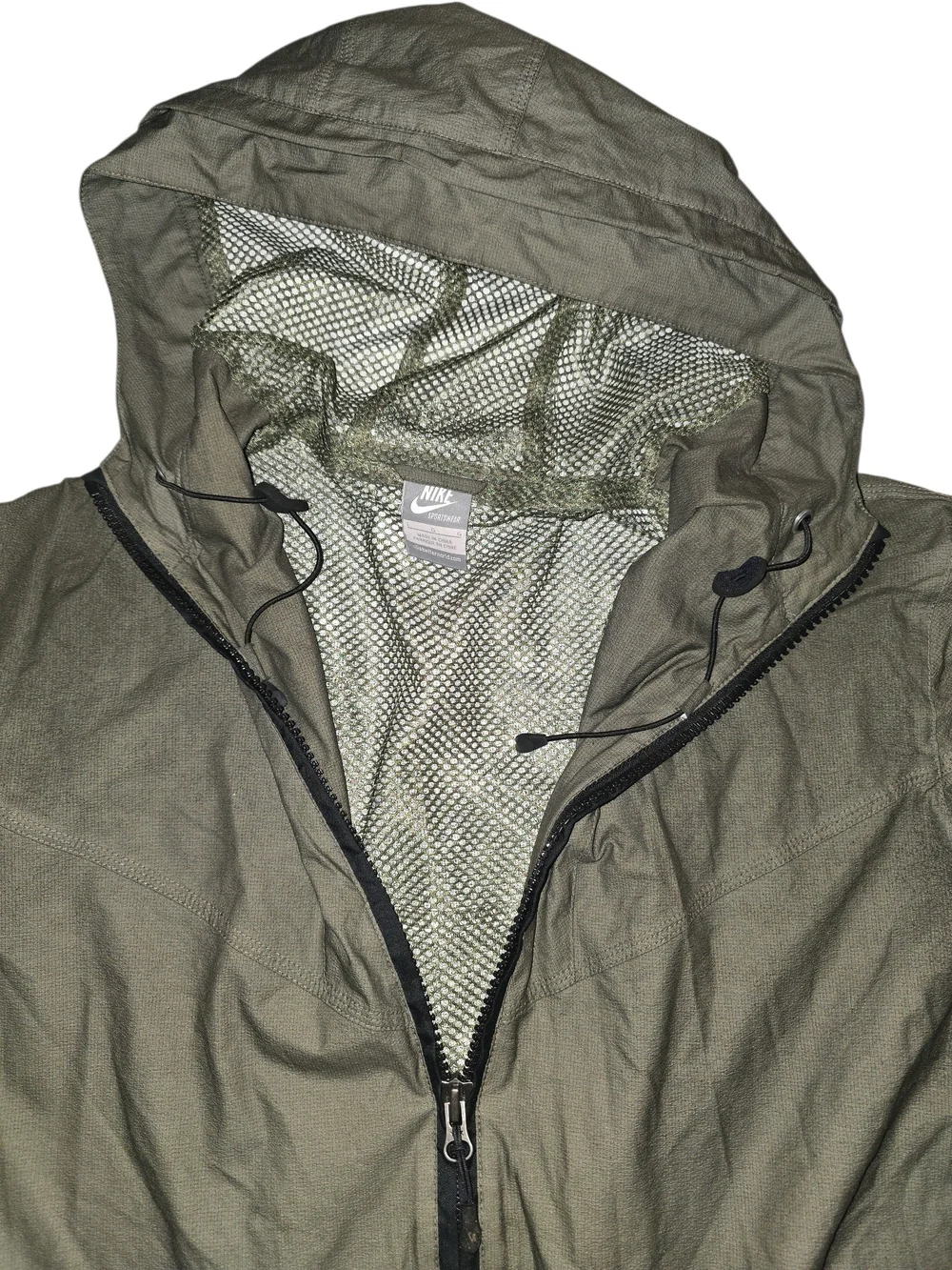 Nike Men’s Olive Green Hooded Windbreaker Jacket